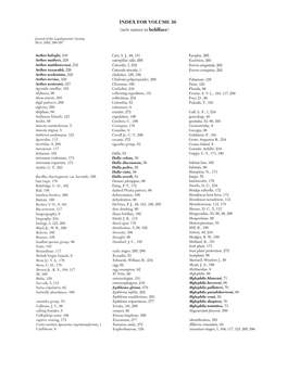 INDEX for VOLUME 56 (New Names in Boldface)