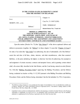 MOBITV, INC., Et Al., Debtors.1 Chapter 11 Case No. 21