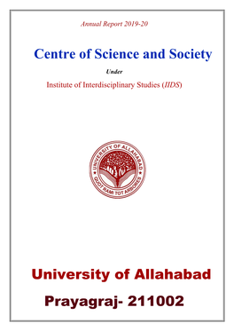 Centre of Science and Society University of Allahabad Prayagraj- 211002