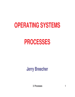 Operating Systems Processes