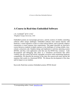 A Course in Real-Time Embedded Software