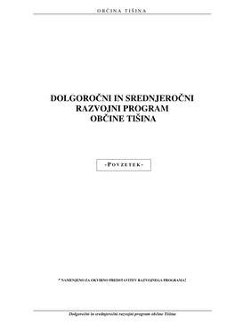 Dolgoročni in Srednjeročni Razvojni Program Občine