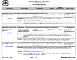 Schedule of Proposed Action (SOPA) 04/01/2019 to 06/30/2019 Monongahela National Forest This Report Contains the Best Available Information at the Time of Publication