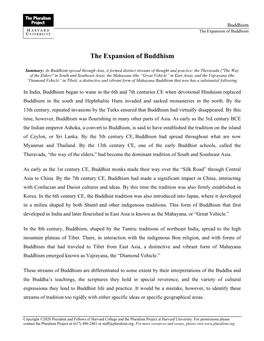 The Expansion of Buddhism