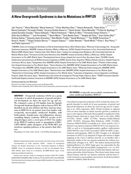 A New Overgrowth Syndrome Is Due to Mutations in <I>RNF125</I>