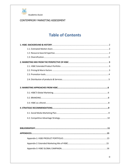 Table of Contents