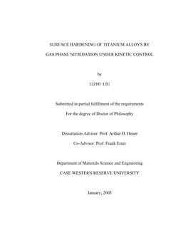 Surface Hardening of Titanium Alloys By