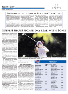 Jeffress Shares Second Day Lead with Song