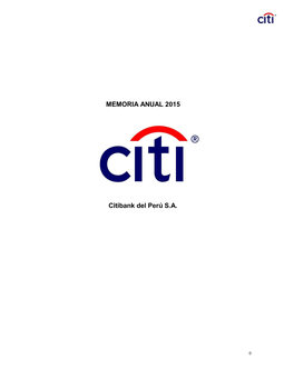 MEMORIA ANUAL 2015 Citibank Del Perú S.A