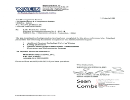 Sean Combs S DN:Cn=Sean Combs, O=Weston Ac En S Solutions, Inc., Ou=MNH, Email=S.Combs@Westonsolutions.C Cc: WESTON Project File Combs Date2o11.01.25 1533:08 -0500