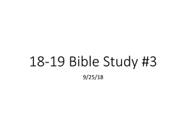 Copies of Bible Study Charts 25 Sept 18