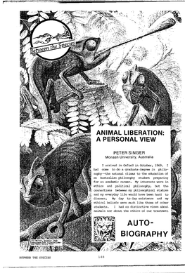 Animal Liberation: a Personal View