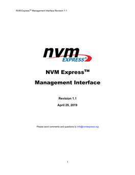 Nvme-MI 1.1 Specification