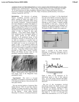 Albedo Study of the Depositional Fans Associated with Martian Gullies