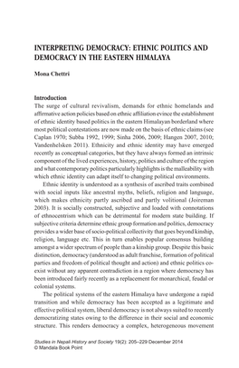 Ethnic Politics and Democracy in the Eastern Himalaya | 205