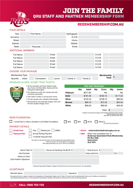 Qru Staff and Partner Membership Form