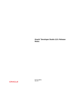 Oracle® Developer Studio 12.5: Release Notes