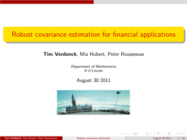 Robust Covariance Estimation for Financial Applications