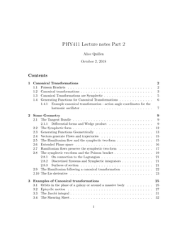 PHY411 Lecture Notes Part 2