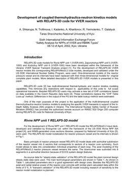 Neutron Kinetics Model Development for VVER-1000 Reactor