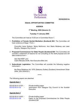 Eo/S2/05/01/A Equal Opportunities Committee