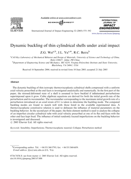 Dynamic Buckling of Thin Cylindrical Shells Under Axial Impact