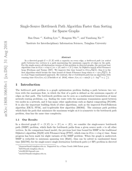 Single-Source Bottleneck Path Algorithm Faster Than Sorting For