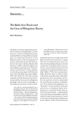 The Kuhn-Loss Thesis and the Case of Phlogiston Theory