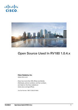 Open Source Used in Cisco RV180 Firmware Version 1.0.4.X