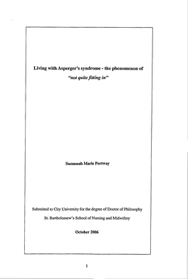 Living with Asperger's Syndrome - the Phenomenon Of