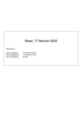 Stemmingenrapport Raad 17 Februari 2020