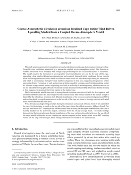 Coastal Atmospheric Circulation Around an Idealized Cape During Wind-Driven Upwelling Studied from a Coupled Ocean–Atmosphere Model