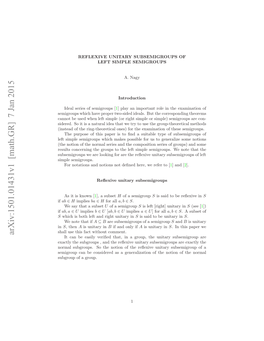 Reflexive Unitary Subsemigroups of Left Simple Semigroups