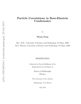 Particle Correlations in Bose-Einstein Condensates