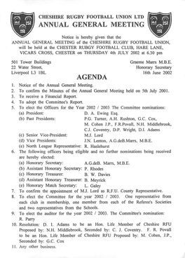 Annual General Meeting Agenda