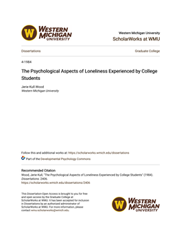 The Psychological Aspects of Loneliness Experienced by College Students