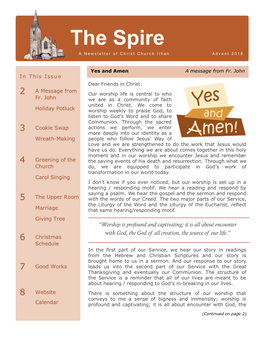 The Spire a Newsletter of Christ Church Ithan Advent 2018