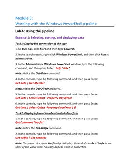 Working with the Windows Powershell Pipeline