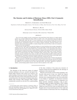 The Structure and Evolution of Hurricane Elena (1985). Part I: Symmetric Intensification