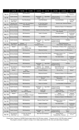 NH Explore Primetime Grid