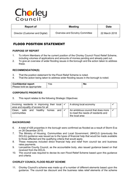 Flood Position Statement