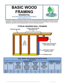 Basic Wood Framing