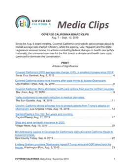 Press and Media.September 2019