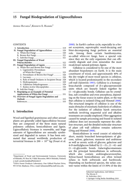 15 Fungal Biodegradation of Lignocelluloses