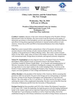 China, Latin America, and the United States: the New Triangle