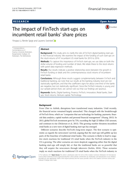 The Impact of Fintech Start-Ups on Incumbent Retail Banks' Share Prices