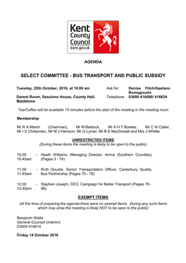 Bus Transport and Public Subsidy, 25/10/2016 10:00