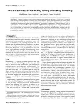 Acute Water Intoxication During Military Urine Drug Screening