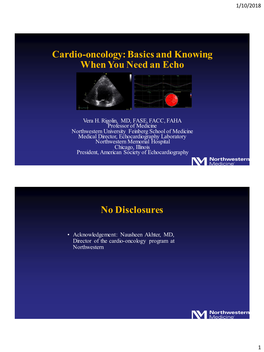Cardio-Oncology: Basics and Knowing When You Need an Echo