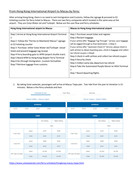 From Hong Kong International Airport to Macau by Ferry
